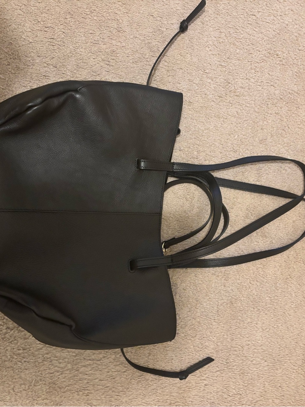Black Leather Tote Bag Made in Italy - Picture 8 of 16